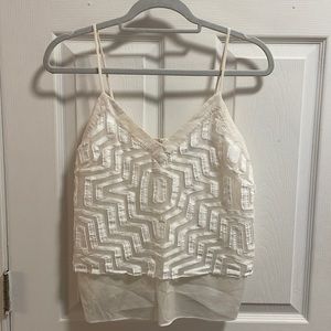 MILLY White Design Tank Top